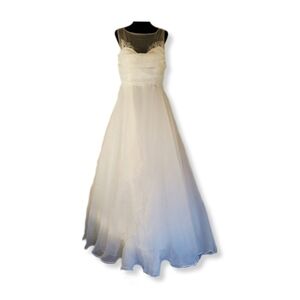 NWOT Lulus Yours For Eternity Organza Embroidered Maxi Wedding Dress Sz L